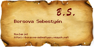 Borsova Sebestyén névjegykártya